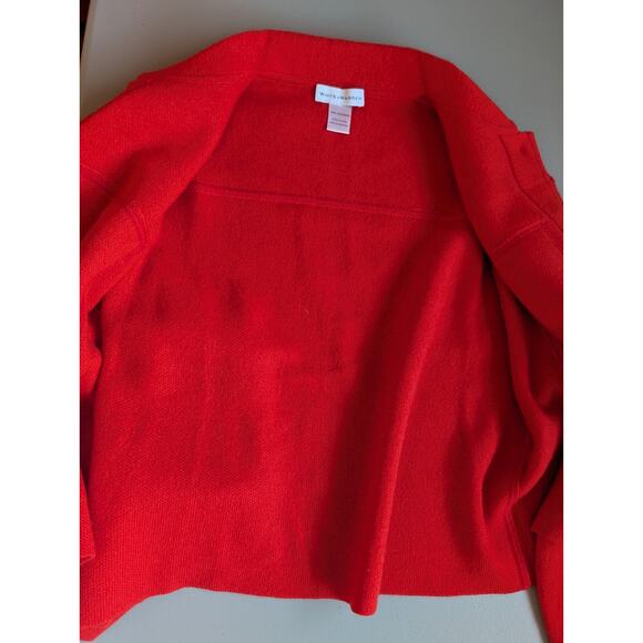 NWOT White + Warren Cashmere Luxe Oversize Cropped Shacket Sz S Desert Red 3C513 - Picture 10 of 14